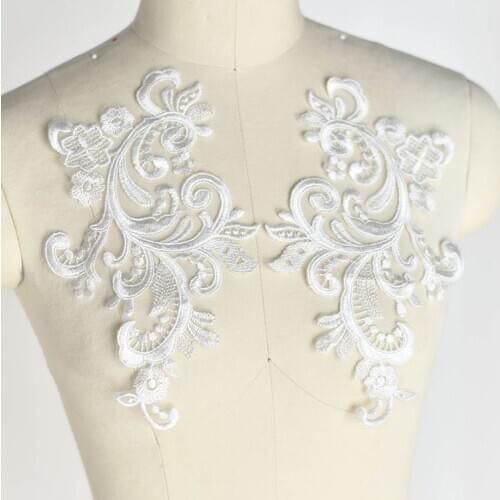Cotton embroidery lace applique accessories for wedding dress headdress patch
