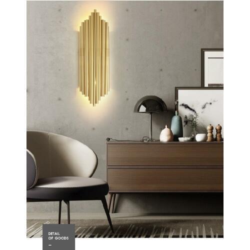 Individuality Modern Creative Metal Retro Gold Wall Lamp Livingroom Bedroom Kitchen Aisle Decoration Wall Sconce Lighting