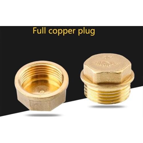 One Piece Brass Pipe Hex Head 1"1/4"1/8"3/8"1/2"3/4"2" Male Threaded Blocking Cap Plug Adapter Plumbing Fitting Connector