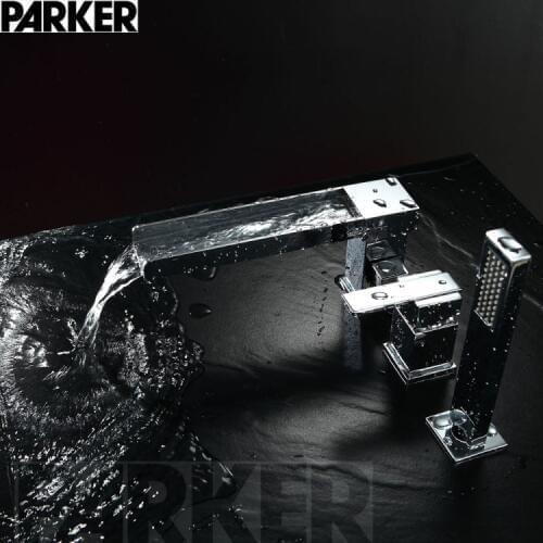 Copper bathtub tap split three four bath shower faucet outlet bathtub faucet extension set