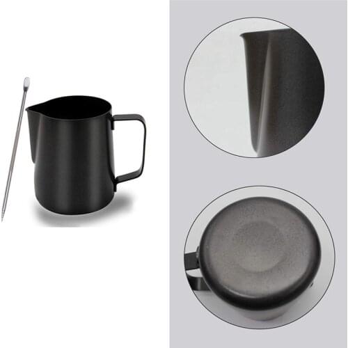 Stainless Steel Milk Jug,Milk Pitcher Frother,Milk Frother Jug Cup With Latte Art' Pen,For Cappuccino Espresso-ABUX