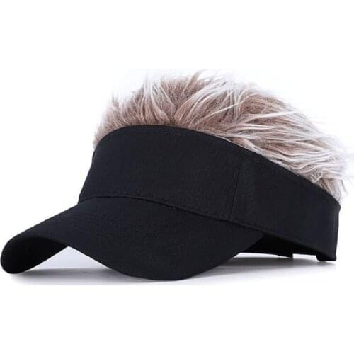 Men Cycling Hat Fake Flair Hair Hat Outdoor Sports Camping Hiking Sun Visor Hat Adjustable Baseball Golf Cap new
