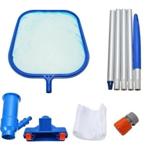 Swimming Pool Cleaning Kit Pool Vacuum Spray Maintenance Cleaner Tools With Suction Head Skimmer Net Splicing Bar Accessories