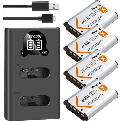 NEW 1800mAh NP-BX1 NP BX1 Bx1 battery + LED USB Charger with Type C for Sony DSC-RX100 WX500 HX300 WX300 AS30V AS300 M3 M2 HX60