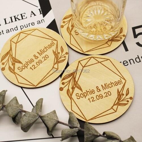 Personalised engraved coasters-custom wedding favors-wooden coasters-wedding coasters-coasters-wooden wedding coasters-rustic we