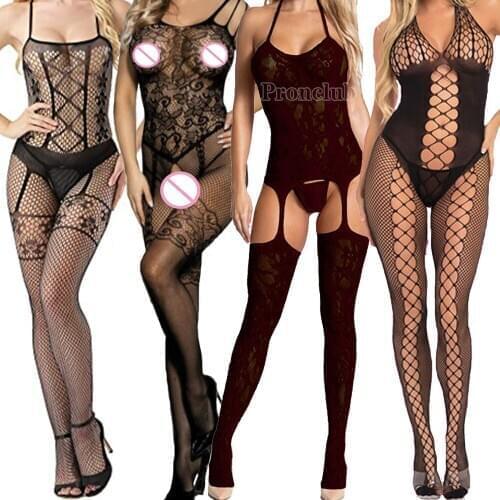 Porn Sexy Underwear Bodystockings Halt Hot Lingerie Exotic Tight Bodysuit Baby Doll Women Fishnet Open Crotch Mujer