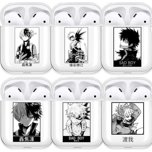 Anime My Hero Academia Figures Transparent Airpods Case for Funda Airpods 2/1 Cover Boku No Hero Academia Soft TPU Case Coque
