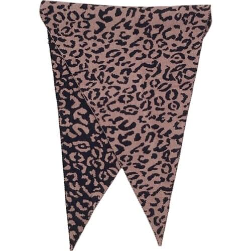 Hot Leopard Triangular Winter Women Scarf Little Rhombus Knitted Neck Wraps Sjaal Voor Dames Szalik Bufandas Invierno Mujer