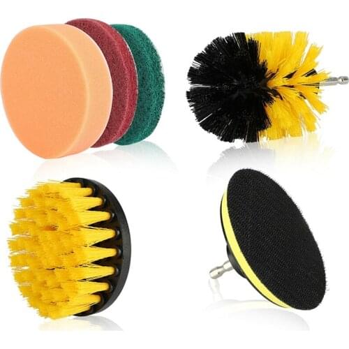 Home Drill Brush Attachment Power Scrubber Car Cleaning Kit Combo Scrub Tub Bathtub Cleaning Brush 6 PCS