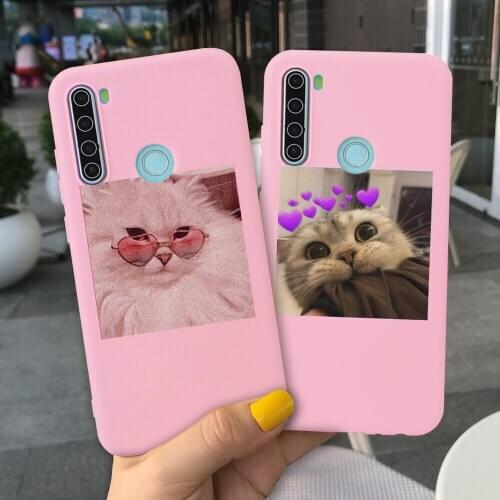 Cute Cat pet Pink TPU Phone Case for Redmi Note 8 8T 9 S Pro Max Silicone Protective Cover