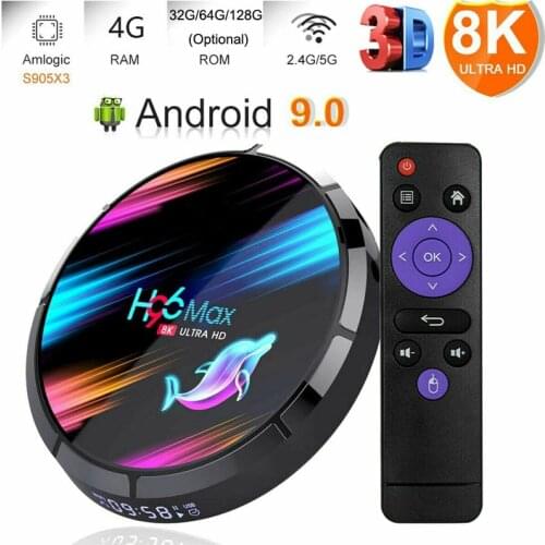H96 MAX X3 Android 9.0 TV Box Amlogic S905X3 Quad Core BT Wifi 8K H96MAX Media Player 4G Ram 32G/64G/128G ROM TV Set Top Box