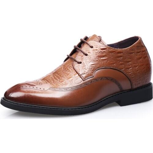 Height Increasing Mens British Carved Brogue Shoes Increased self-confidence Get Taller 6 cm Elevator Dress Shoes for Wedding