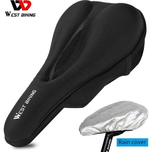 WEST BIKING Breathable Bicycle Saddle Cover Bike Seat Cushion Gel Soft Pad Cushion Cover With Rain Cover Cycling Seat Accessorie