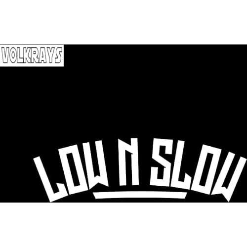 Volkrays Funny Car Sticker Low N Slow Accessories Reflective Waterproof Cover Scratches Vinyl Decal Black/Sliver,3cm*15cm