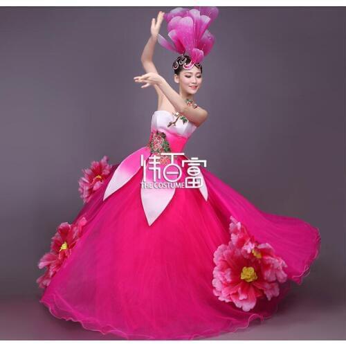 Modern dance Dress Flowers Opening dance dresses Ballroom