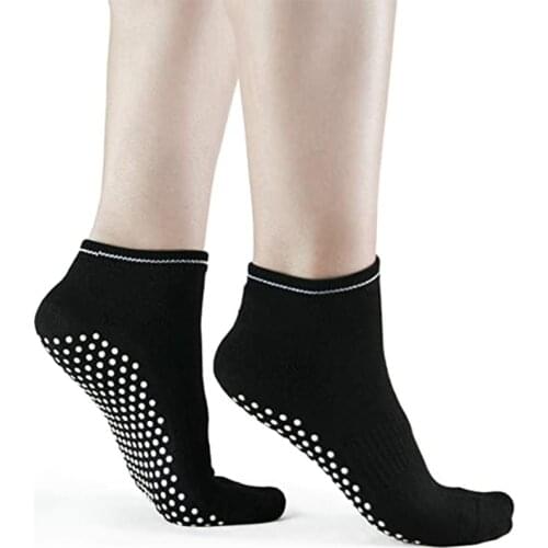 1 Pair Cotton Women Yoga Socks Ladies Anti Slip Silicone Gym Pilates Ballet Socks Fitness Sport Dance Sock Breathable Elasticity
