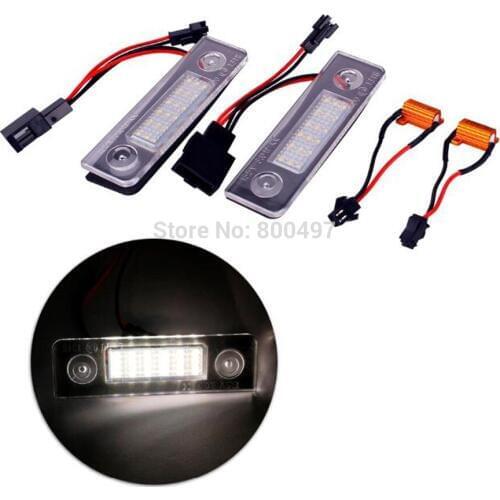 2 x Car-styling LED License Plate Light Lamp for Volkswagen VW Skoda Octavia Roomster 5J 13.5V External Lights Accessories