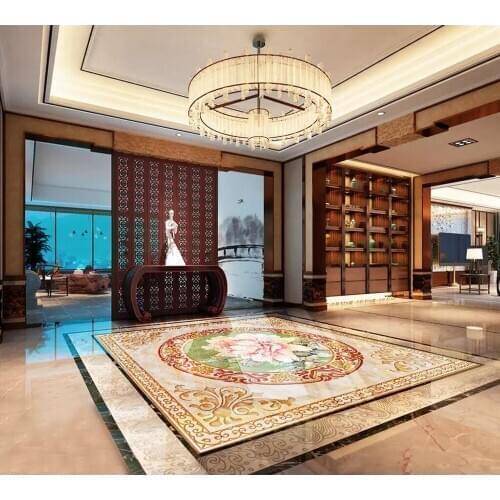 3D Floor wallpaper Peony marbling Floor Picture