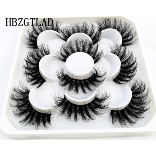 5 pairs natural long false eyelashes 25mm lashes wispy fluffy makeup 3d mink eyelash extension thick mink eyelashes for beauty