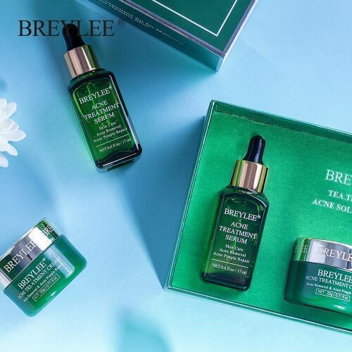 BREYLEE Acne Treatment Serum Cream Mask Acne Solution Kit Spots Pimple Removal Essence Anti Acne Skin Care Face Facial Serum