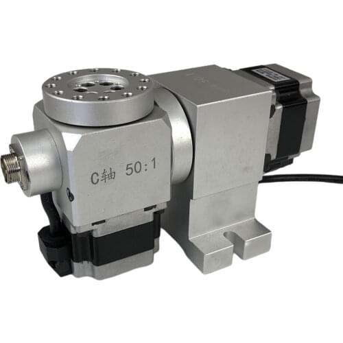 CNC 4th 5th A B Rotary Axis Harmonic Drive Reducer Dividing Head Stepper Motor NEMA 23 Speed Reducing Ratio 50:1 Milling Machine