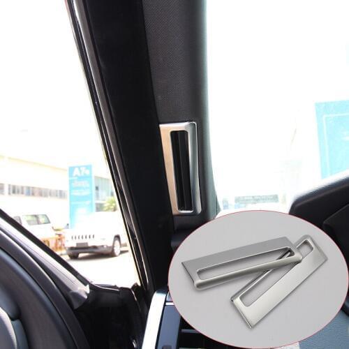 For Land Rover Range Rover Sport ABS Chrome A Pillar AC Vent Outlet Frame Cover Trim Stickers 2014-2019 Car-Styling
