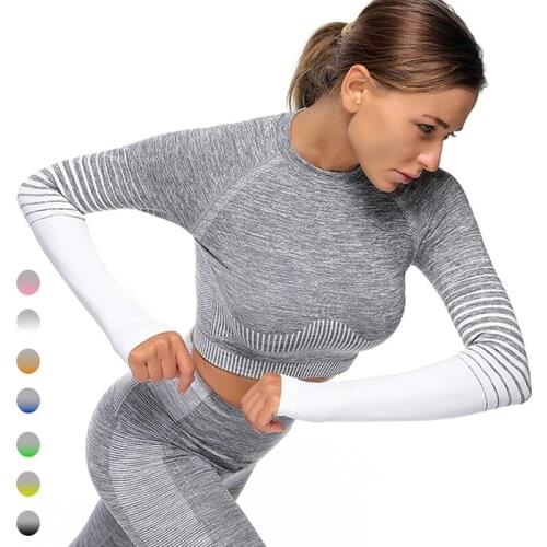 Women Yoga Top Seamless Fitness Sport Women Yoga Long Sleeve Yoga Clothing Female Sport Gym Running Clothes