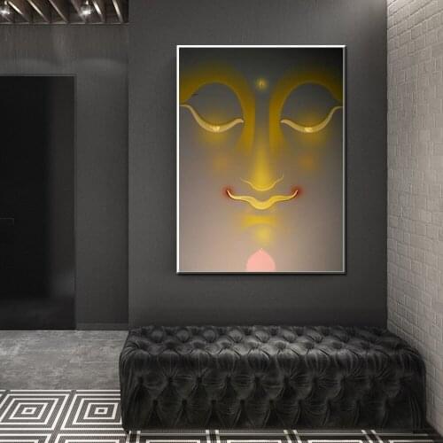 HD Print Home Decor Painting Poster Wall Abstract Art Canvas Gold Buddhism Modular Lord Buddha No Frame Pictures For Living Room