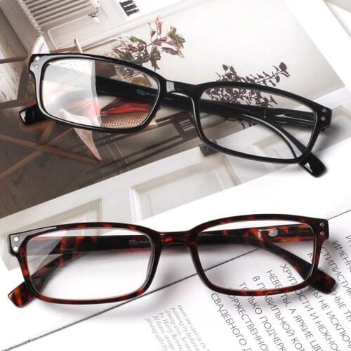 Classic small frame square reading glasses spring hinge comfortable reading glasses diopter 0 degree to 600 degrees