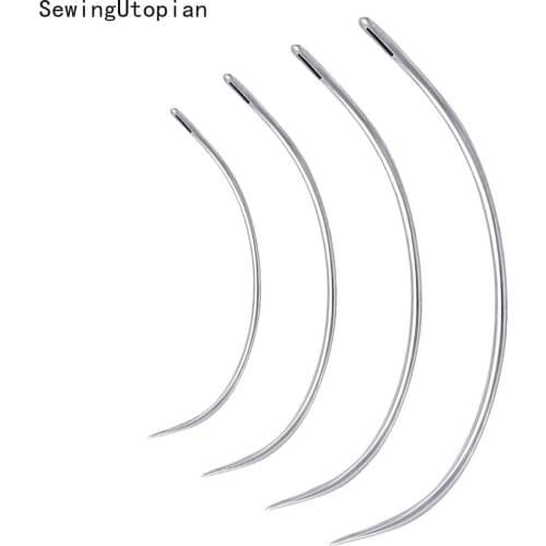 100PCS C Curved Wig Sewing Cord for Holing Wigs Sew In Hair Weave Needles for Wig Making Blocking Knitting Modelling and Crafts