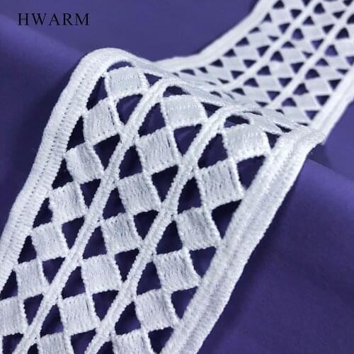 10yard 4.8cm Square Geometry Bar Code White African Lace Fabric Dress Accessories Women Clothing Skirt Sewing Trim Decoration