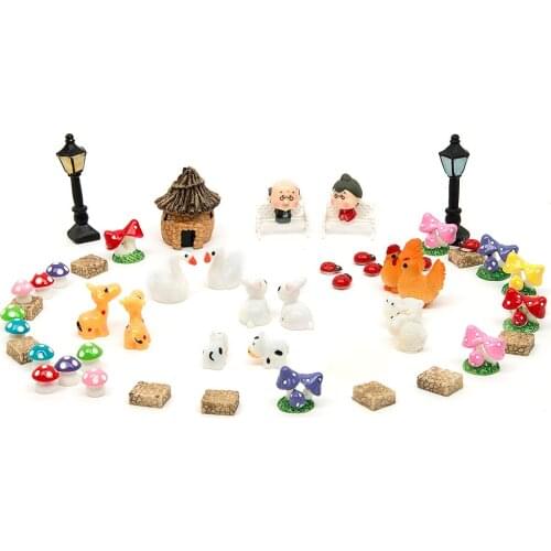 51Pcs DIY Micro Landscapes Dollhouse Bonsai Figurine Miniature Decoration Ornament For Potted Plant Craft Home Garden Home Decor