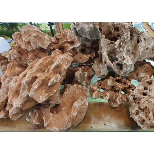 Moon stone rock medium size for aquarium terrarium 1pcs