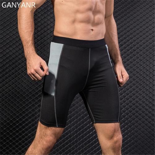 GANYANR Running Tights Men Yoga Basketball Leggings Shorts Compression Gym Athletic Sports Skins Bodybuilding Jogging Fitness
