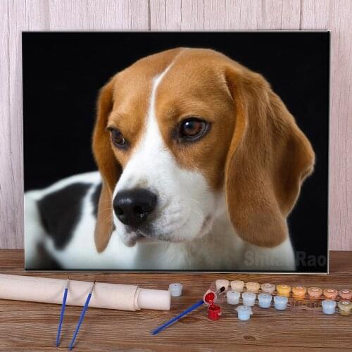 Animal Dog Beagle Painting By Numbers Complete Kit Acrylic Paints 40*50 By Numbers Photo Loft Wall Handiwork