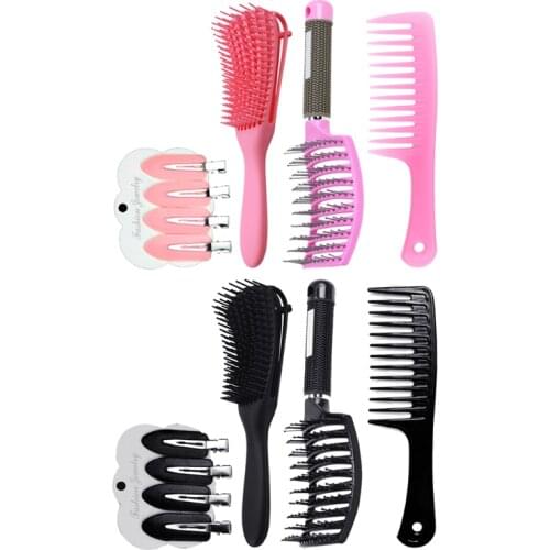 Q1QD Hair Styling Comb Set 7 Pcs Include 3 Combs and 4 Hairpins Suitable for Men and Women Kinky Wavy Curly Coily Long Short Set