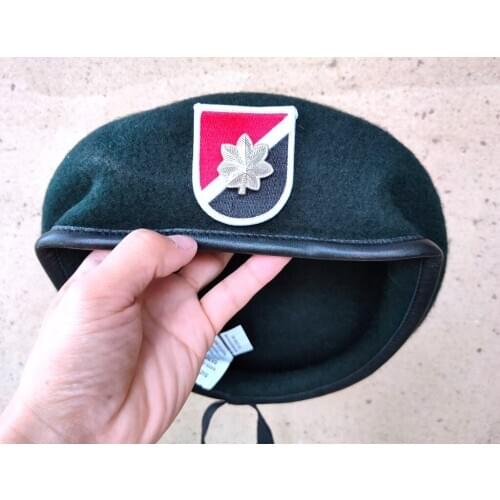 New US Army 6th Special Forces Group Wool Green Beret LIEUTENANT COLONEL DEVICE INSIGNIA Military Hat Cap 1963~1971