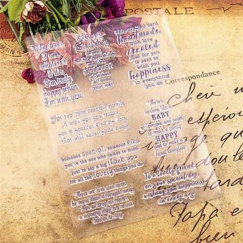 PANFELOU 15.5x21cm Easter Sentiment Transparent Clear Silicone Stamp/Seal for DIY scrapbooking/photo album clear stamp sheets