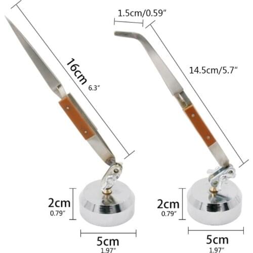 Curved Tip Straight Tip Tweezers Cross Selflock With Universal Adjuster Tools