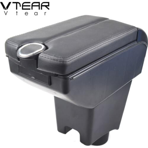 Vtear For Lada largus accessories car armrest leather arm rest USB storage box center console interior parts decoration auto