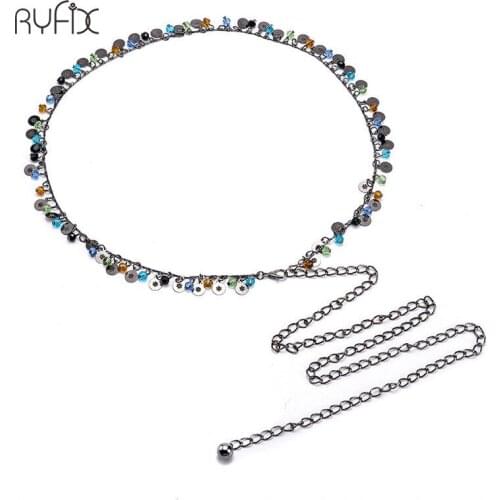 RYFIX Ladies metal waist chain, fashion pearl pendant, belly dance accessories, waist belt and dress skirt belt BL1821