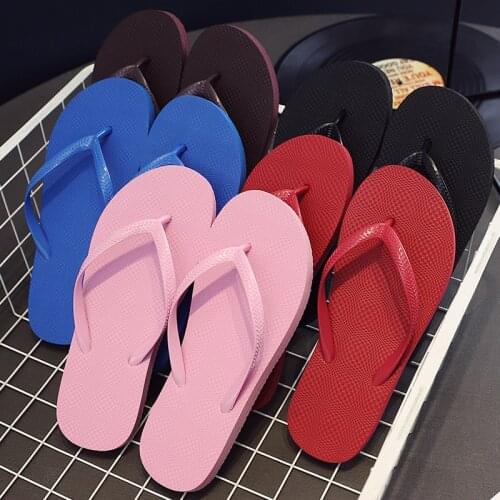 Women Summer Beach Slippers High-quality Solid Color Non-slip Flip Flops Leisure Outdoor Women Simple Comfortable Beach Shoe