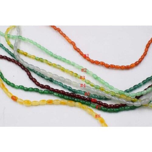 Loose beads colors rice 4*6mm 15" for DIY jewelry making FPPJ wholesale beads nature gem stone