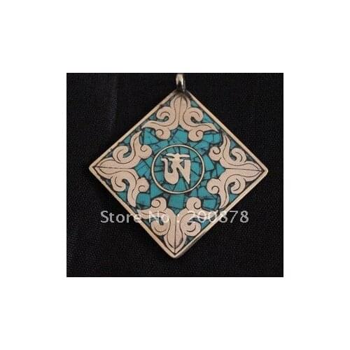 Tibetan JewelryTBP080 Tibetan copper OM amulets Chinese vintage lucky cloud pendant40mm