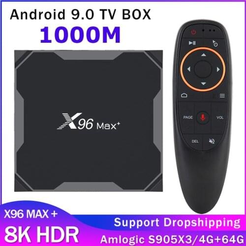 New Sale X96 Max plus Android 9.0 Smart TV BOX Amlogic S905X3 4GB 32GB 64GB 8K 2GB 16GB fast free shipping tv box set top box