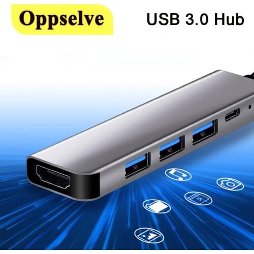USB Type C Hub Multiport Adapter Type-C To HDMI 4K Video Adapter RJ45 Lan Ethernet SD TF USB-C 3.0 for MacBook Pro/Air OTG 2021
