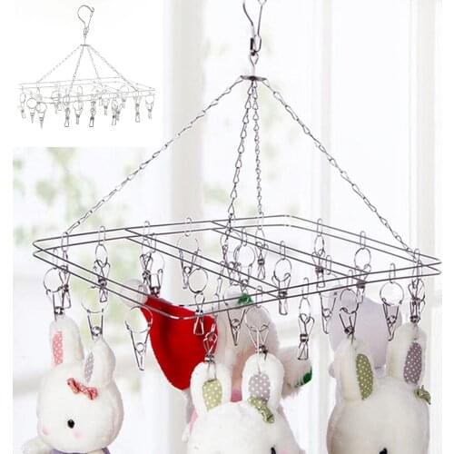 Sock Drying Racks Laundry Drip Hanger Rectangle 20Pcs Pegs Indoor Outdoor Baby Clothesline Hanging Clothespins сушилка для белья