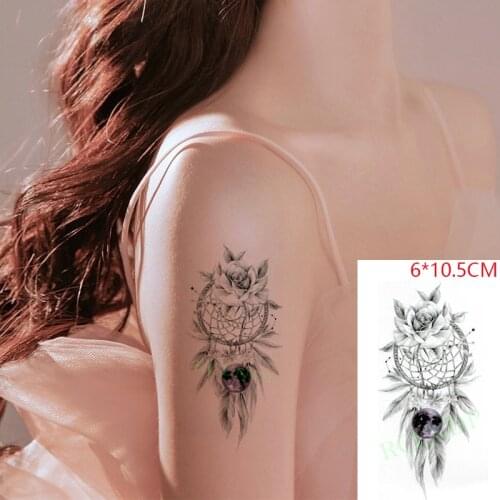 Waterproof Temporary Tattoo Sticker Rose feather yarn sexy Body Art Flash Tattoo Fake Tattoo for Women Men