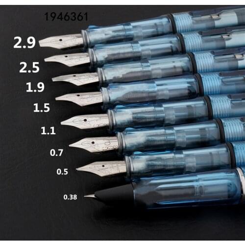 High quality 775 Transparent blue Various sizes calligraphy Nib Fountain Pen School student stationery Supplies ink pens