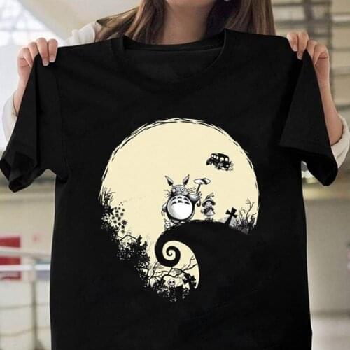 Cotton Tops Funny T Shirt Ghibli Totoro Anime Tshirt Men/women Oversized T Shirt Tops Cartoon Solid Streetwear Short Sleeve